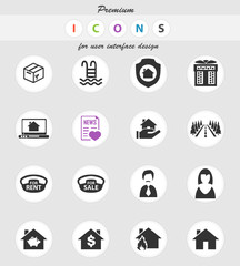 real estate icon set
