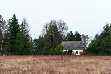 Fototapeta premium house in the middle of a meadow
