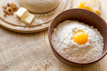 Ingredients for cooking dough, sweet baking.