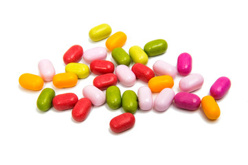 color jelly beans isolated