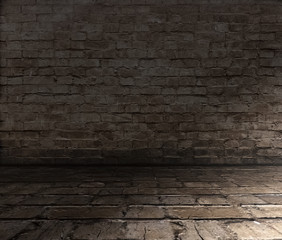 old room with brick wall