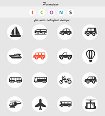 transport icon set