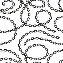 Simple chains black and white seamless pattern
