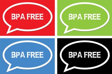 BPA FREE text, on ellipse speech bubble sign.