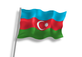 Drapeau de Azerbaïdjan en qualité vectorielle 