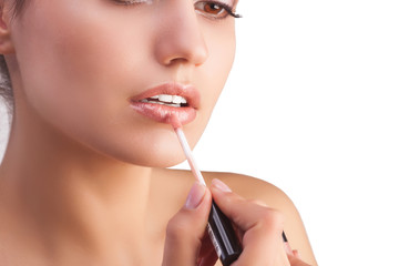 Image result for women wearing lip gloss