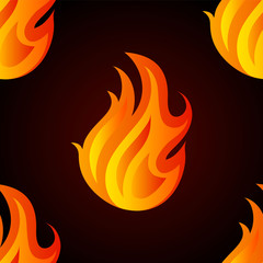 Beautiful seamless pattern with flames of fire. Element for design.