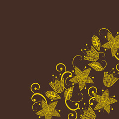 Flower frame. Vintage greeting card template for designer. Vector illustration.