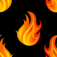Beautiful seamless pattern with flames of fire. Element for design