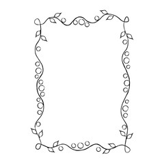Frame with Floral Ornament Isolated Illustration