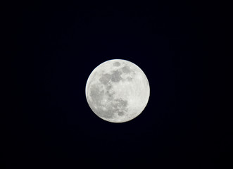 Full moon on dark sky
