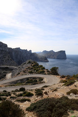 Fototapeta na wymiar Blick vom Cap Formentor auf die Westküste von Mallorca, Spanien