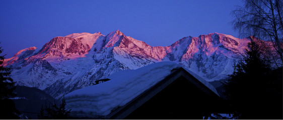 Mont Blanc au soleil couchant
