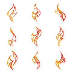 Fire flames. Collage. Element for design.