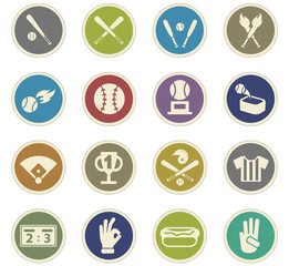 baseball icon set