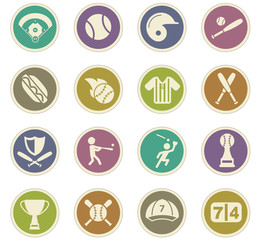 baseball icon set