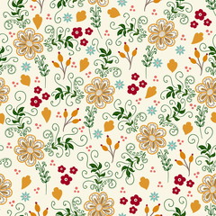 Fototapeta na wymiar Vector flower seamless pattern background. Elegant texture for backgrounds. Classical luxury old fashioned floral ornament, seamless texture for wallpapers, textile, wrapping.