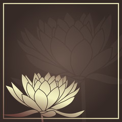 Wedding invitation and announcement card with floral background artwork. Elegant ornate floral background. Floral background and elegant lotus flower elements. Design template.