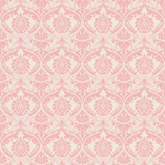 Vector damask seamless pattern background. Classical luxury old fashioned damask ornament, royal victorian seamless texture for wallpapers, textile, wrapping. Exquisite floral baroque template.