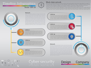 Timeline infographic,  business style timeline banner. Vector. can be used for workflow layout, diagram, number step up options, web design,timeline infographics,cyber security concept,icon set