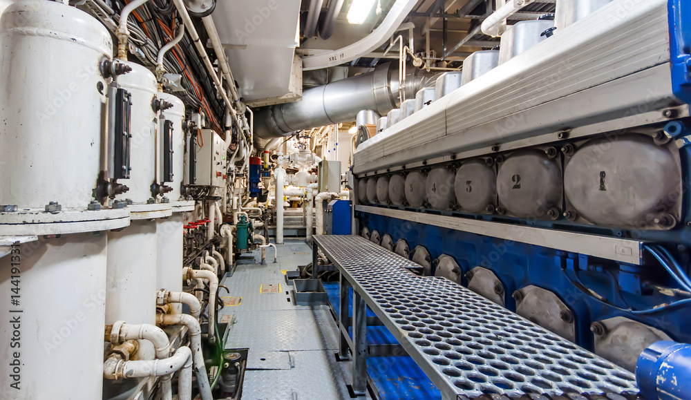 Canvas Prints Heavy machinery on board industrial ship