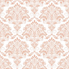 Vector damask seamless pattern background. Classical luxury old fashioned damask ornament, royal victorian seamless texture for wallpapers, textile, wrapping. Exquisite floral baroque template.
