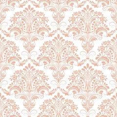 Kussenhoes Vector damask seamless pattern background. Classical luxury old fashioned damask ornament, royal victorian seamless texture for wallpapers, textile, wrapping. Exquisite floral baroque template. © garrykillian
