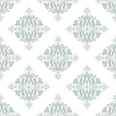 Vector damask seamless pattern background. Classical luxury old fashioned damask ornament, royal victorian seamless texture for wallpapers, textile, wrapping. Exquisite floral baroque template.