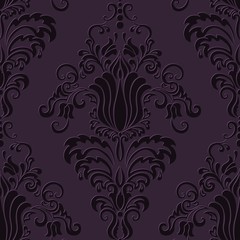 Vector damask seamless pattern element. Classical luxury old fashioned damask ornament, royal victorian seamless texture for wallpapers, textile, wrapping. Exquisite floral baroque template.