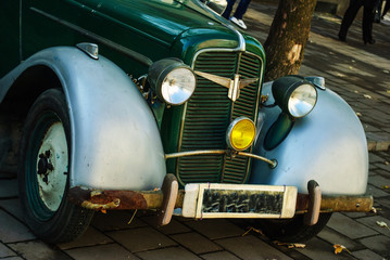 Oldtimer preserved, the front part of the car