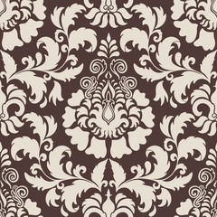 Vector damask seamless pattern element. Classical luxury old fashioned damask ornament, royal victorian seamless texture for wallpapers, textile, wrapping. Exquisite floral baroque template.
