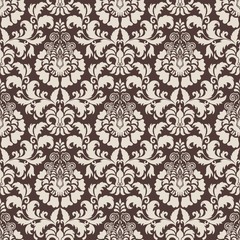 Vector damask seamless pattern background. Classical luxury old fashioned damask ornament, royal victorian seamless texture for wallpapers, textile, wrapping. Exquisite floral baroque template.