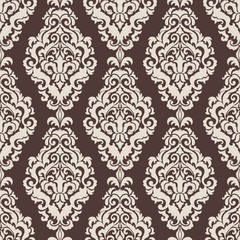 Vector damask seamless pattern background. Classical luxury old fashioned damask ornament, royal victorian seamless texture for wallpapers, textile, wrapping. Exquisite floral baroque template.