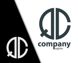 Initial Letter QC With Linked Circle Logo