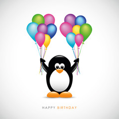 pinguin mit luftballons happy birthday