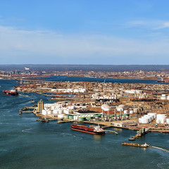 Fototapeta na wymiar Aerial view to oil storages in Bayonne