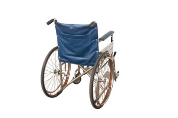 Fototapeta na wymiar old wheelchair,isolated on white background with clipping path.