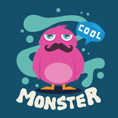 Cute monster vector. Monster logo.