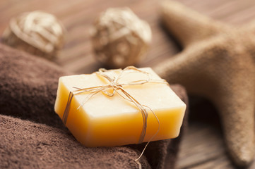 Spa and wellness setting with Natural soap