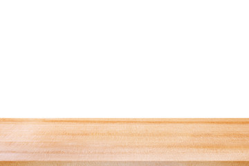 Table wood texture perspective on white background.