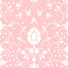 Vector damask seamless pattern element. Classical luxury old fashioned damask ornament, royal victorian seamless texture for wallpapers, textile, wrapping. Exquisite floral baroque template.