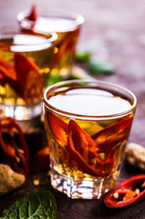 Transparent alcoholic drink