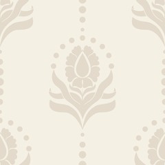 Vector damask seamless pattern element. Classical luxury old fashioned damask ornament, royal victorian seamless texture for wallpapers, textile, wrapping. Exquisite floral baroque template.