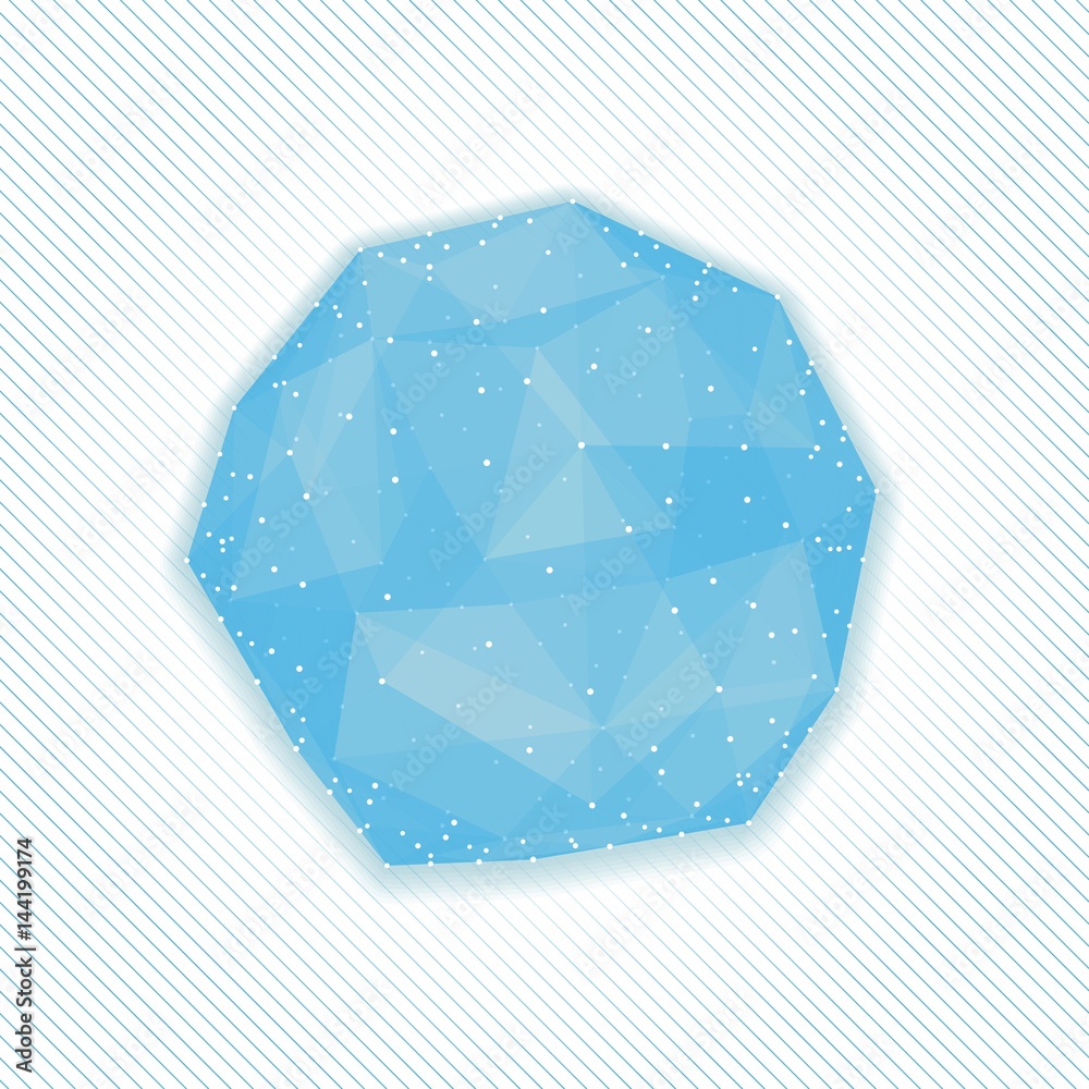 Poster abstract vector mesh background. chaotically connected points and polygons flying in space. flying d