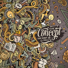 Cartoon hand-drawn doodles Concept illustration