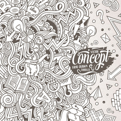 Cartoon hand-drawn doodles Concept illustration
