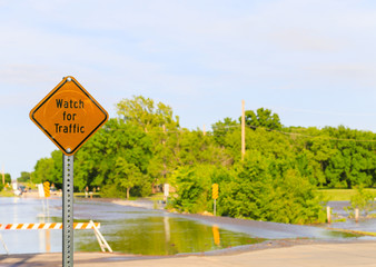 Street Cordoned off due to Flooding