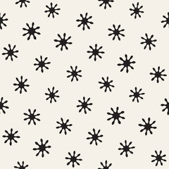 Vector seamless freehand pattern. Abstract background with floral brush strokes. Hand drawn texture