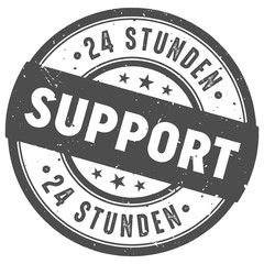 Runder 24 Stunden Support Stempel