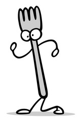 Lustige Gabel als Cartoon Besteck